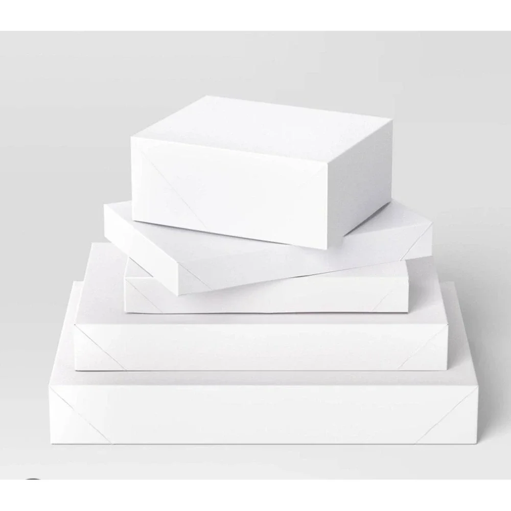 5 Pack Wondershop White Gift boxes assorted sizes